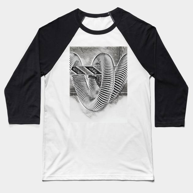 Grey Coil Baseball T-Shirt by Art Enthusiast